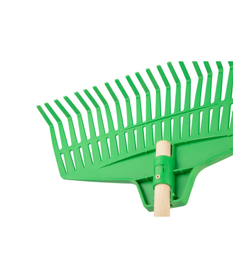 Grabie do liści, głowica z tworzywa 25 zębów, trzonek drewniany