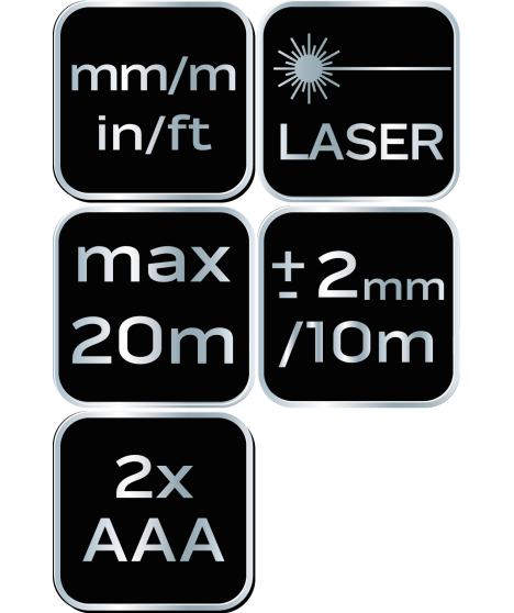 Dalmierz laserowy, zasięg 20 m