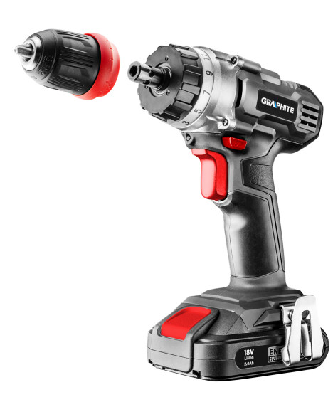 Wiertarko-wkrętarka akumulatorowa Energy+ 18V, Li-Ion, zdejmowany uchwyt 10 mm, bez akumulatora