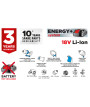 Wiertarko-wkrętarka akumulatorowa Energy+ 18V, Li-Ion, zdejmowany uchwyt 10 mm, bez akumulatora