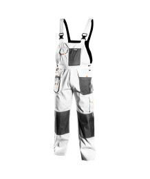 Spodnie robocze na szelkach, białe, HD, rozmiar XL/56