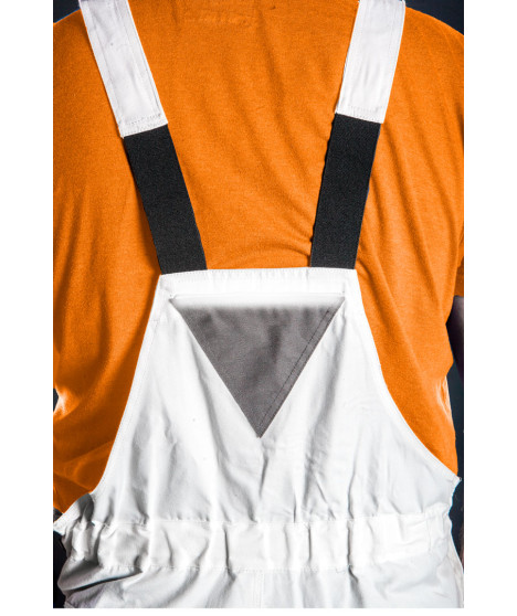 Spodnie robocze na szelkach, białe, HD, rozmiar XL/56