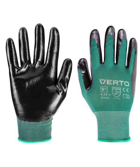 Rękawice ogrodowe pokryte nitrylem, rozmiar 8"