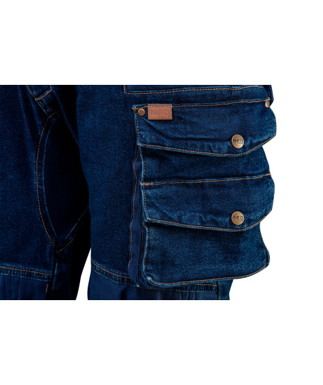 Spodnie robocze DENIM, wzmocnienia na kolanach, rozmiar XXL