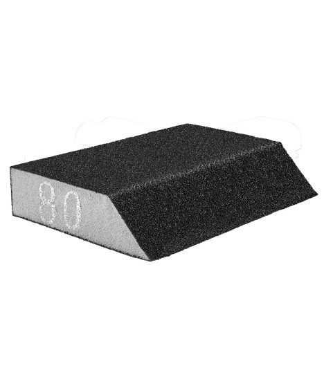 Gąbka ścierna 125 x 25 x 90 mm, K80, skośna