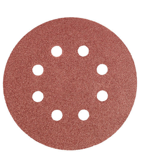 Krążki ścierne 125 mm, K80, 5 szt., z 8 otworami