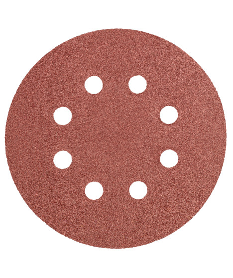 Krążki ścierne 125 mm, K100, 5 szt., z 8 otworami