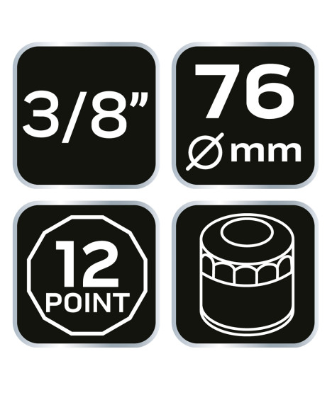 Nasadka do filtra oleju 76 mm, 12 kątna