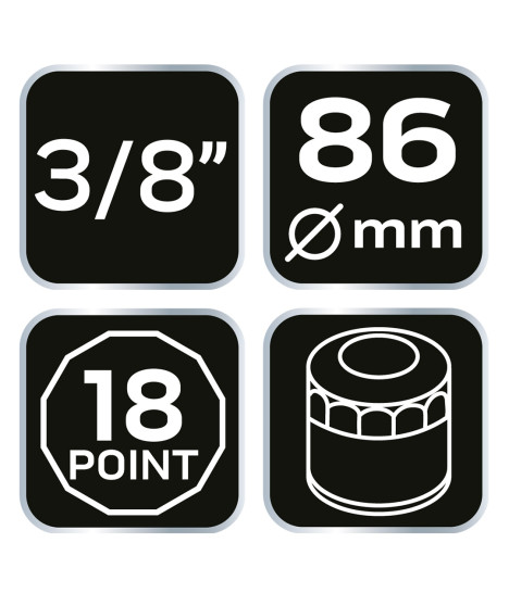 Nasadka do filtra oleju 86 mm, 18 kątna