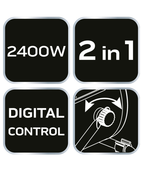 Nagrzewnica i wentylator, 2 w 1, moc 2400W, model digital