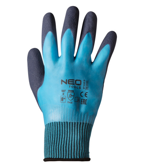 Rękawice robocze, poliester pokryty lateksem (2 warstwy), 3141X, rozmiar 8