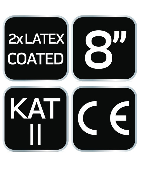 Rękawice robocze, poliester pokryty lateksem (2 warstwy), 3141X, rozmiar 8