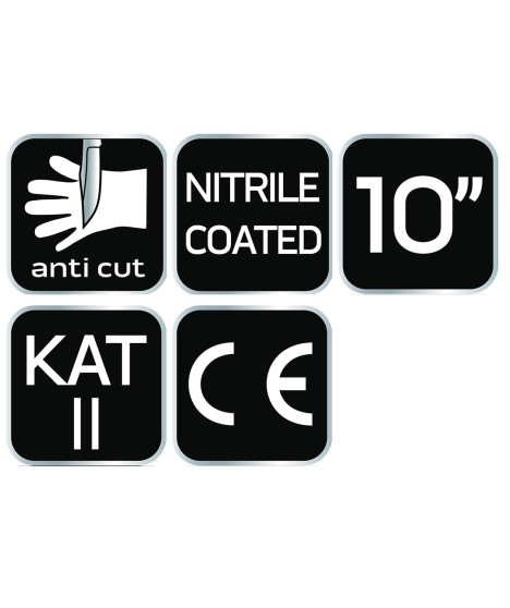 Rękawice antyprzecięciowe pokryte nitrylem, 4X43D, rozmiar 10