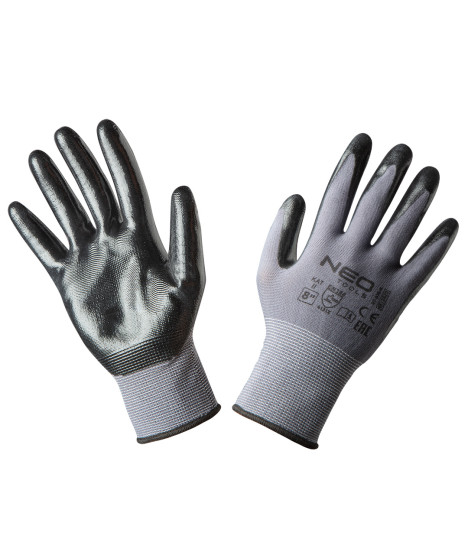 Rękawice robocze, nylon pokryty nitrylem, 4131X, rozmiar 8