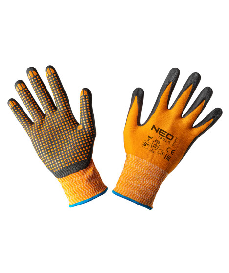 Rękawice robocze, nylonowe, pokryte kropkami z nitylu, 4131X, rozmiar 8