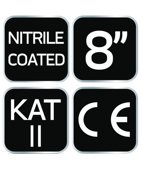 Rękawice robocze, nylonowe, pokryte kropkami z nitylu, 4131X, rozmiar 8