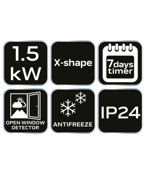 Grzejnik konwektorowy elektryczny 1500W, IP24