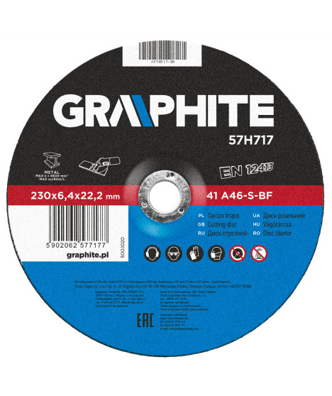Tarcza szlifierska do metalu 230 x 6.4 x 22.2 mm, 27 A24-S-BF