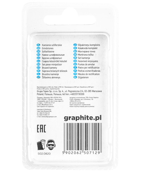 Kamień szlifierski stożek 8 x 12 mm, trzpień 3.2 mm, 3 szt.