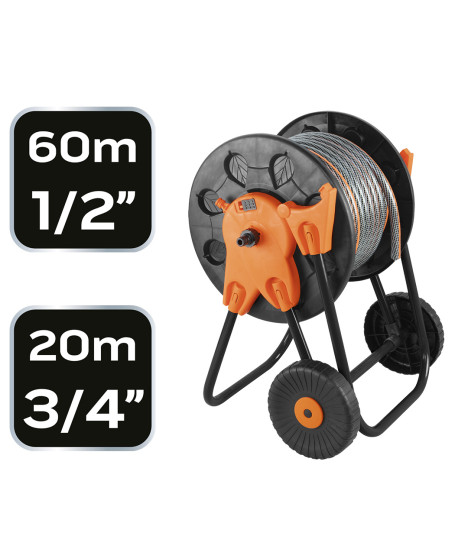 Wózek na wąż ogrodowy, tworzywo sztuczne, do 60 m węża 1/2"