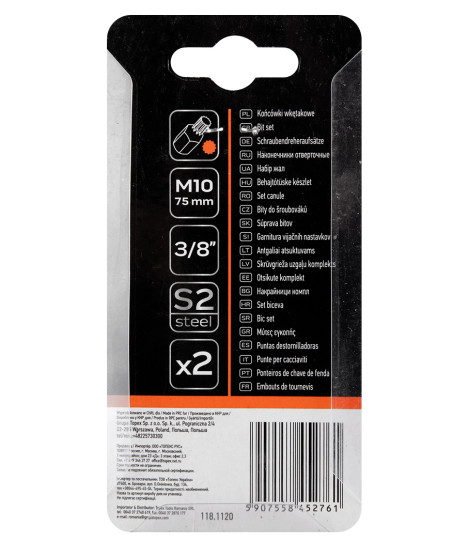 Końcówka Spline M10 x 75 mm, S2 x 2 szt.