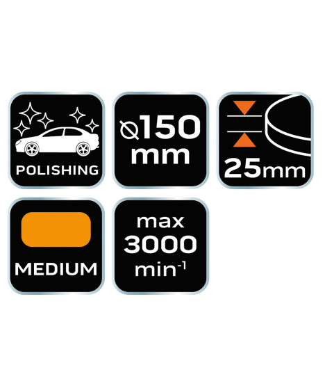 Pad polerski 130 x 150 mm x 25 mm, gąbka średnia