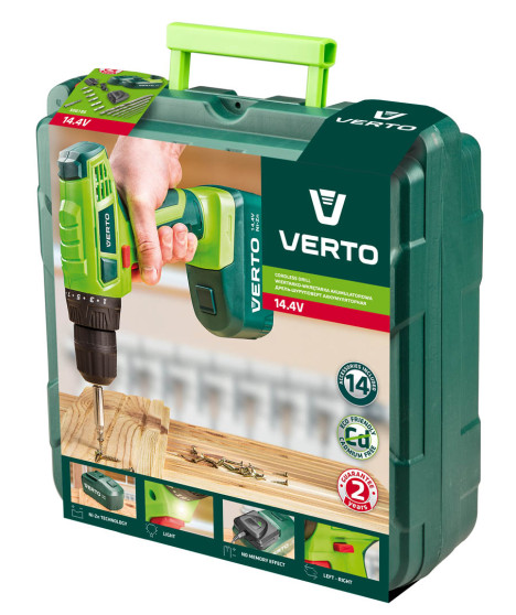 Wiertarko-wkrętarka akumulatorowa 2 x 14.4V, Ni-Zn/1.5Ah, walizka