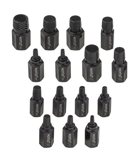 Wykrętaki do urwanych zerwanych śrub szpilek 3-17 mm zestaw 15 szt.