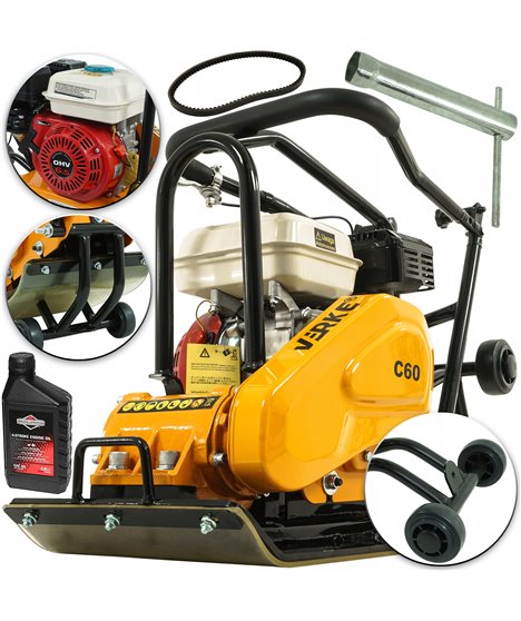 Zagęszczarka spalinowa ubijak gruntu 6,5KM 72 kg guma + olej Briggs&Stratton