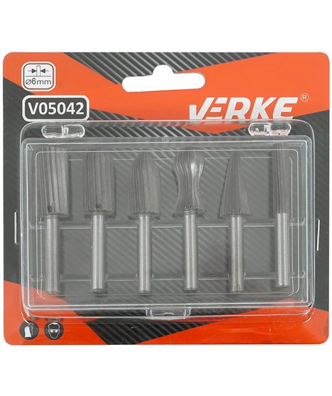 Frezy trzpieniowe do metalu hss 6 szt verke