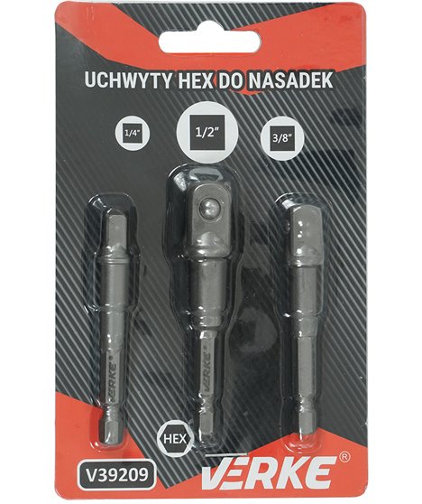 Uchwyty hex do nasadek 1/4", 3/8", 1/2" verke