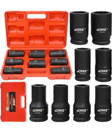 Nasadki udarowe 3/4" długie zestaw nasadek udarowych kluczy nasadowych 17-32 mm