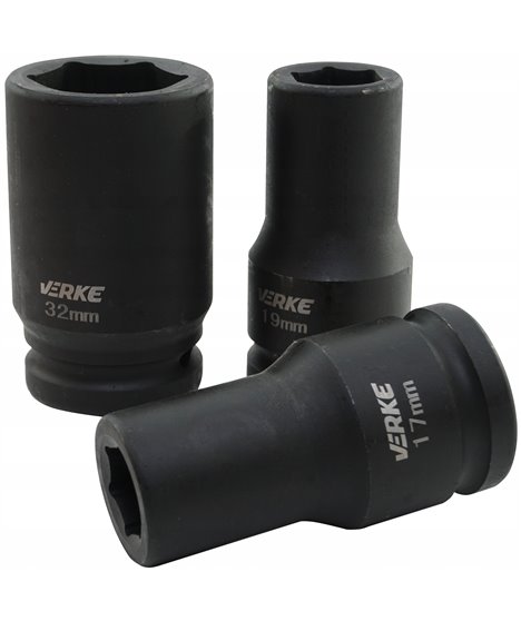 Nasadki udarowe 3/4" długie zestaw nasadek udarowych kluczy nasadowych 17-32 mm