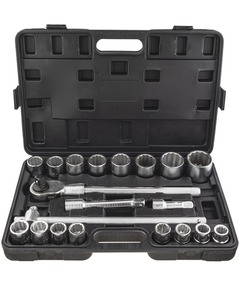 Klucze nasadowe 3/4 duże nasadki zestaw TIR CRV kute 21 elementów 12-kąt