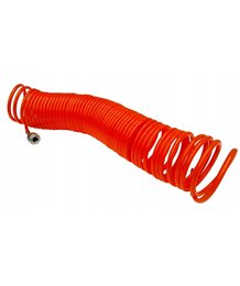 Wąż pneumatyczny spiralny 15 m przewód zakuwany do kompresora ze złączkami