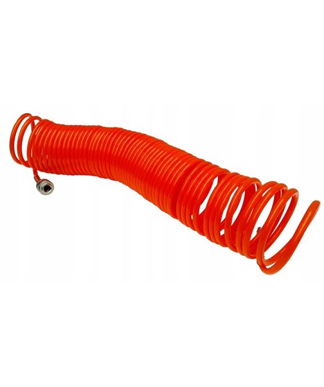 Wąż pneumatyczny spiralny 15 m przewód zakuwany do kompresora ze złączkami