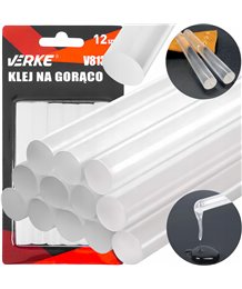 Klej do pistoletu na gorąco wkłady klejowe bezbarwny 11 mm x 100 mm 12 sztuk
