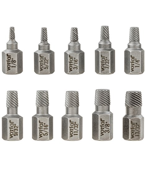 Wykrętaki uszkodzonych śrub trzpieniowe twist torx imbus 3-11 mm 10 szt.