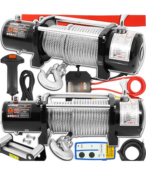 Wyciągarka elektryczna 12V 5440 kg wciągarka linowa samochodowa lawety 24 m