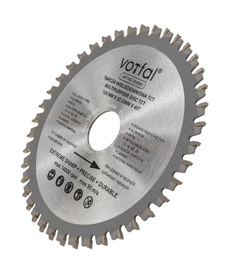 Tarcza tnąca piła wielozadaniowa TCT kompozyt 125x22x40t do drewna metalu