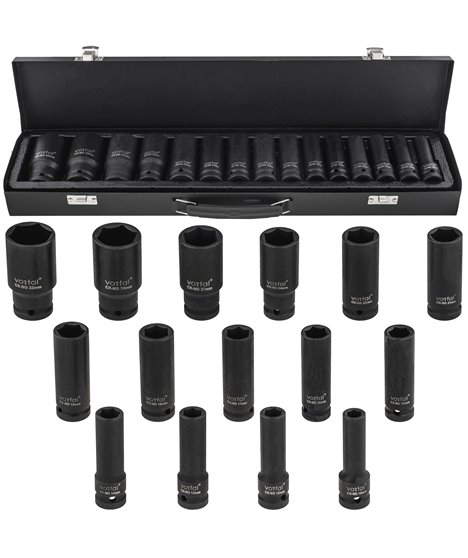 Nasadki udarowych 10-32 mm nasadek udarowe 1/2 udar 15 el walizka CR-MO