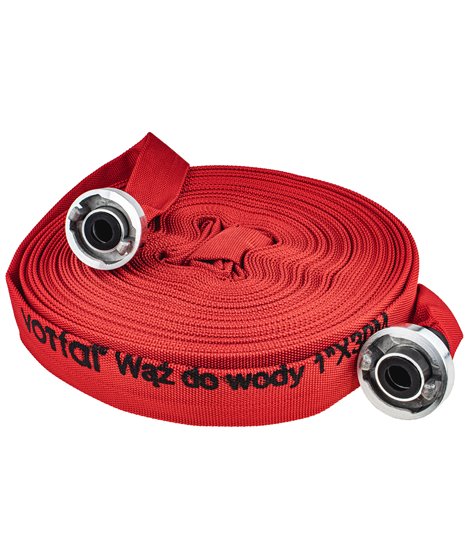 Wąż strażacki parciany do brudnej wody szamba szybkozłączka 1" 30m 8 bar