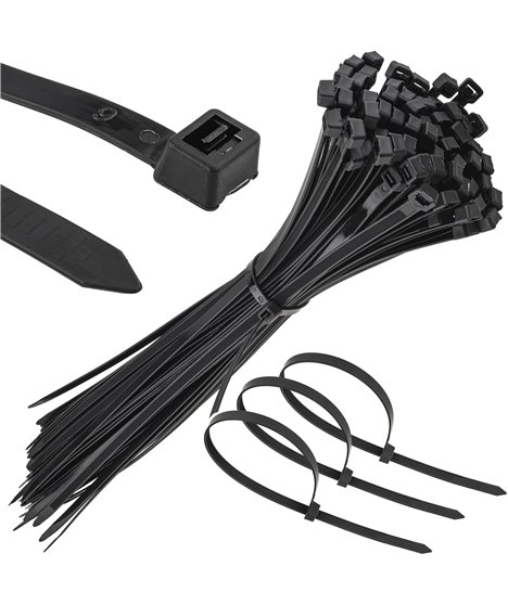 Mocne opaski zaciskowe kablowe trytki czarne taśma 8.8x550 mm 100 szt trytki