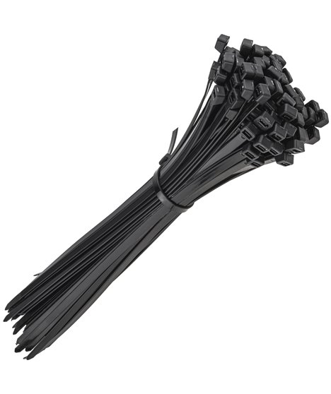 Mocne opaski zaciskowe kablowe trytki czarne taśma 7.6x380 mm 100 szt trytki