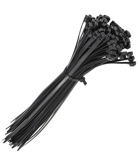 Mocne opaski zaciskowe kablowe trytki czarne taśma 7.6x450 mm 100 szt trytki