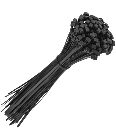 Mocne opaski zaciskowe kablowe trytki czarne taśma 4.8x250 mm 100 szt trytki