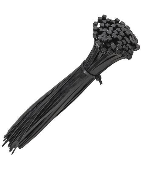 Mocne opaski zaciskowe kablowe trytki czarne taśma 4.8x300 mm 100 szt trytki