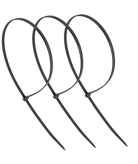 Mocne opaski zaciskowe kablowe trytki czarne taśma 4.8x450 mm 100 szt trytki