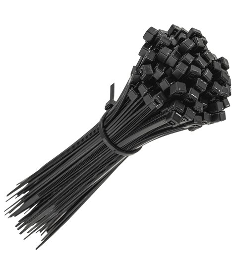 Mocne opaski zaciskowe kablowe trytki czarne taśma 1.8x100 mm 100 szt trytki