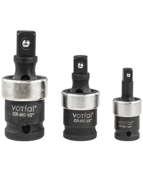 Przegub kulowy kulisty udarowy nasadki trzpienie 1/2 1/4 3/8 CR-MO 3 szt